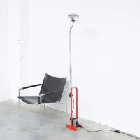 Flos Toio Red Floor Lamp Dimmable USA 110V Castiglioni 1962 Flos Toio Red Floor Lamp Dimmable USA 110V Castiglioni 1962