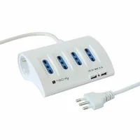 FAI Multipla con interruttore 4 Prese + 2 Schuko + 2 USB DC 5V