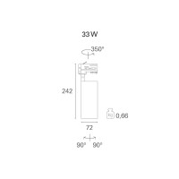 PAN Slim LED 33W Proiettore da Binario Bianco 220V Eurostandard