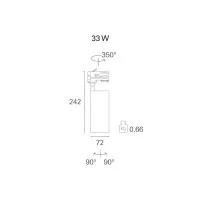 PAN Slim LED 33W Proiettore da Binario Bianco 220V Eurostandard