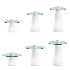 Slide Peak luminous side table with round top