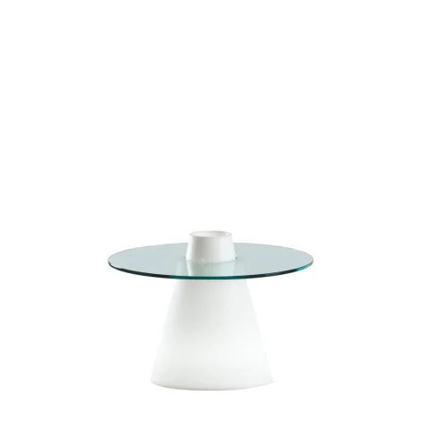 Slide Peak luminous side table with round top