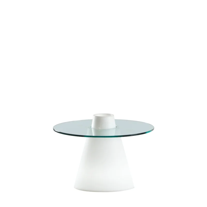 Slide Peak luminous side table with round top