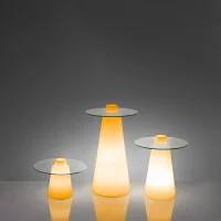 Slide Peak luminous side table with round top