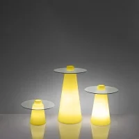 Slide Peak luminous side table with round top