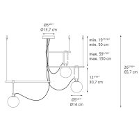 Artemide nh S3 14 multiple suspension lamp by Neri & Hu
