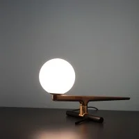 Artemide Yanzi Table LED Table Lamp Brass Glass Neri&Hu