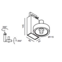 Lucifero's Pro-In Track light Gu10 lamp Adjustable Black