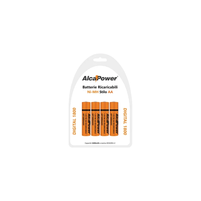Batterie Ricaricabili 1,2V 1600 mAh AA R6 stilo 4pz Batterie Ricaricabili 1,2V 1600 mAh AA R6 stilo 4pz