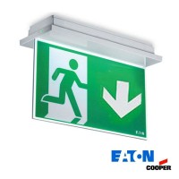 Plafoniera led uscite in basso emergenza bifacciale cooper
