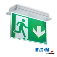 Plafoniera led uscite in basso emergenza bifacciale cooper