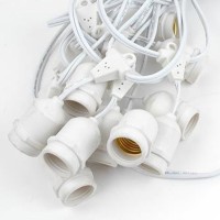 White String Light 10 Lamp holder with descent cable E27 12.5
