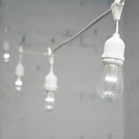 White String Light 10 Lamp holder with descent cable E27 12.5