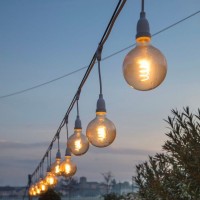 White String Light 10 Lamp holder with descent cable E27 12.5