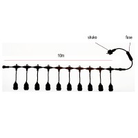 Catena Luminosa Cordoniera Bianco 10 Portalampada E27 10 metri esterno