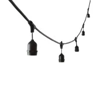 Black String Light 10 Lamp holder with descent cable E27 12.5