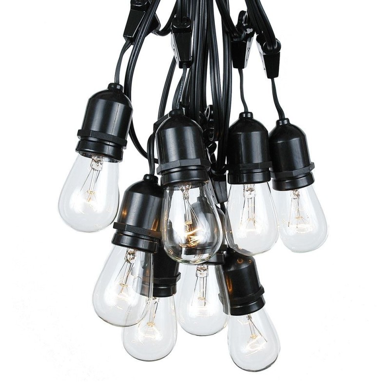 Catena Luminosa Cordoniera Nera 10 Portalampada con calata E27 Catena Luminosa Cordoniera Nera 10 Portalampada con calata E27