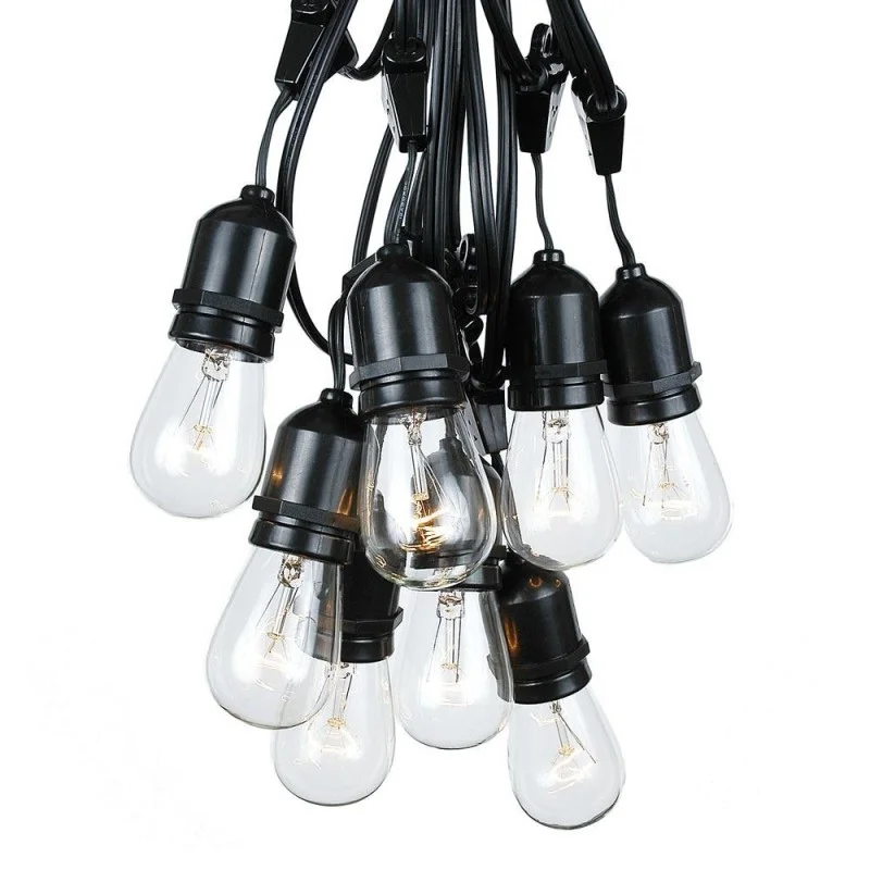 Catena Luminosa Cordoniera Nera 10 Portalampada con calata E27 Catena Luminosa Cordoniera Nera 10 Portalampada con calata E27
