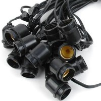 Catena Luminosa Cordoniera Nera 10 Portalampada con calata E27