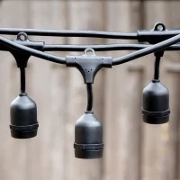 Black String Light 10 Lamp holder with descent cable E27 12.5