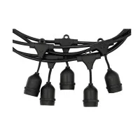 Catena Luminosa Cordoniera nero 10 Portalampada E27 10 metri esterno