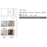 Cattaneo Quadretto LED Applique Lampada da Parete