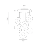 Ondaluce Candy 6 suspension lamp