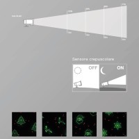 New Lamps Proiettore Laser 10W 230V con movimento 4 Decori