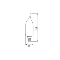 Daylight Italia Lampadina LED C35 Colpo di Vento E14 4W 2700K