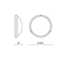 IVela 270T E27 75W Plafoniera Lampada da Soffitto o Parete