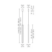 Ai Lati Stripe LED 3000K Vertical Suspension Pendant Lamp Warm