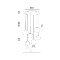 Ondaluce Jewel 6 lampada a sospensione circolare