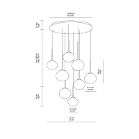 Ondaluce Jewel 8 circular suspension lamp