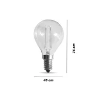 Daylight Bulb Filament Sphere LED E14 4W 440lm 3000K Clear