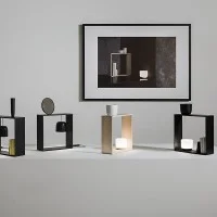 Flos Gaku Wireless table LED wood lamp Induction rechargeable