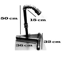 Lampada da Tavolo Vintage Tubo Anticato Colore Rame E27 H.50 cm