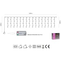 New Lamps Cordoniera Tenda luminosa 96 LED 3,30 metri bianco