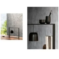 Flos Gaku Wire LED wood lamp with USB and dimmable switch by