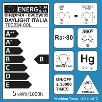 LED Curved Vintage Lamp Globe D.180 BUMPED E27 5W 2000K 150lm