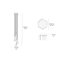 Terzani Mizu seven light suspension lamp