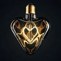 LED Curved Vintage Lamp HEART filament E27 5W 2000K 150lm Smoky