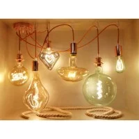 LED Curved Vintage Lamp HEART filament E27 5W 2000K 150lm Smoky