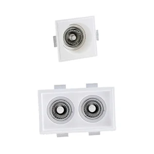 Isyluce Faretto Quadrato g53 in Gesso incasso Per Lampade Led