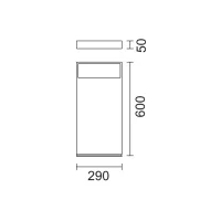 iGuzzini Walky large H600 bollard for 270x90 optical assembly