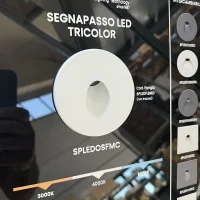 Lampo Segnapasso TRICOLOR LED 3W Bianco Tondo raggio ovale