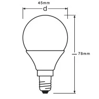 Osram Parathom Classic Light Bulb P40 E14 5.3W Dimmable 2700K