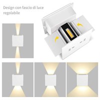 Ai Lati Cubetto Lampada da Parete Applique Biemissione LED 6W
