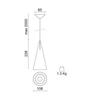 Ivela Iconica Sospensione nera led 9.5w 3000k 3920-01-21
