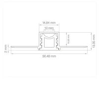 Lampo Folding curved Profile Kit Aluminum Cut Of Light 2M