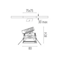 Flos Easy Kap 80 LED Adjustable Square Recessed Ceiling Flos Easy Kap 80 LED Adjustable Square Recessed Ceiling